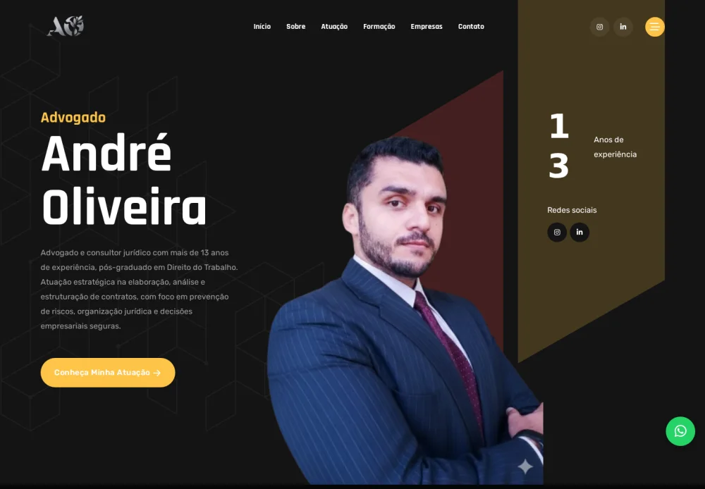 Página inicial de André Oliveira Advocacia
