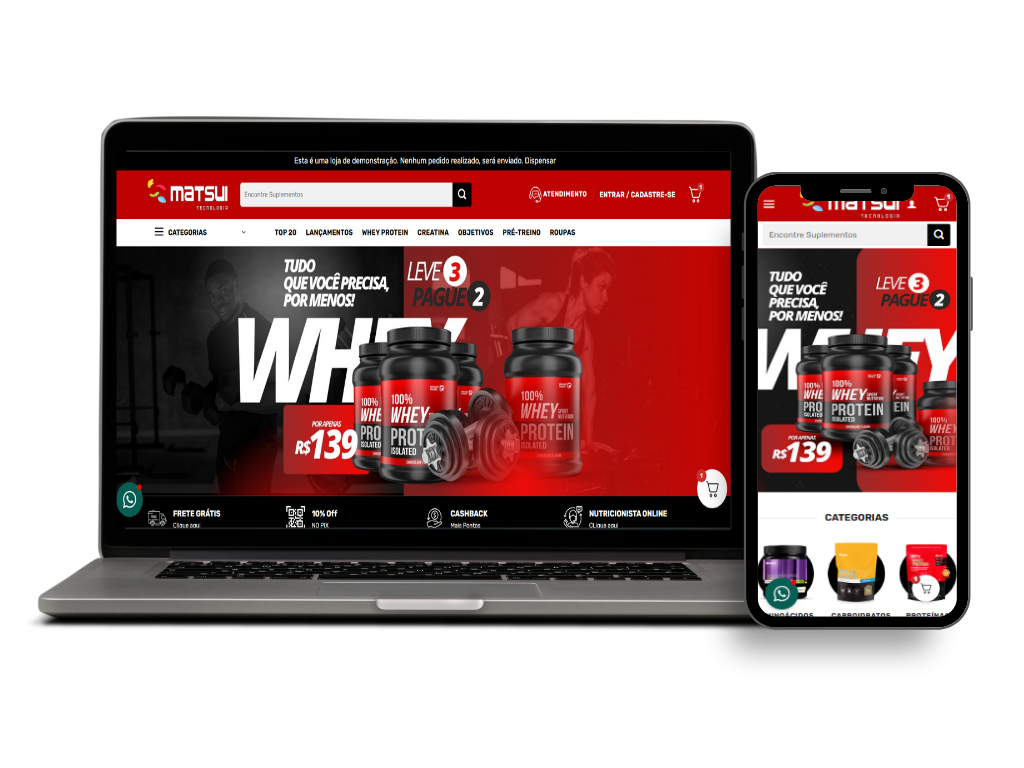 Loja Virtual para Suplementos e Vitaminas para Woocommerce